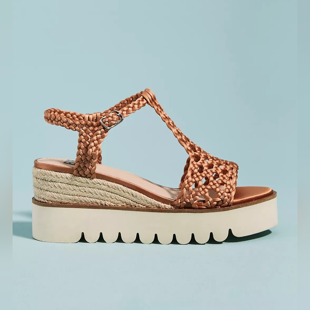 Bibi Lou Anthropologie Sport Wedge Espadrille Sandals in Brown